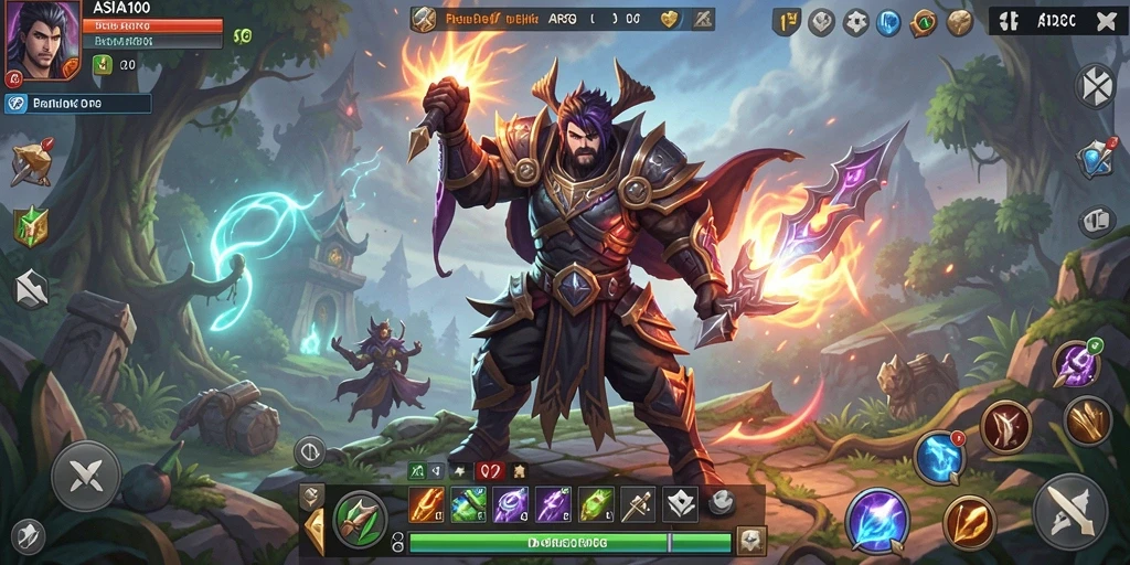 Tangkapan layar ASIA100 menampilkan pertempuran seru dalam dunia ARPG.