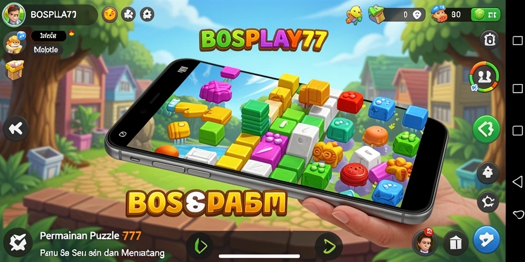 Screenshot gameplay BOSPLAY77 yang menampilkan teka-teki yang menarik dan tantangan seru.