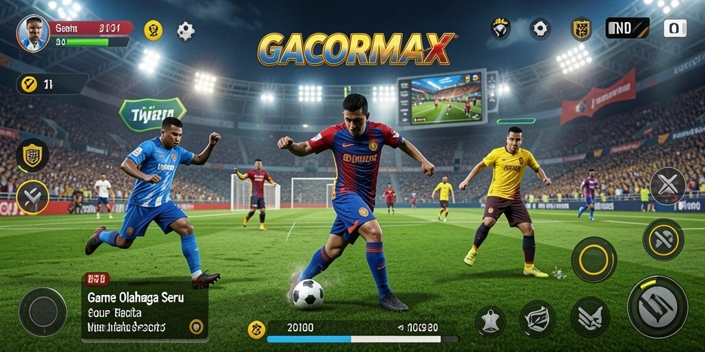 Tampilan gameplay seru dari GACORMAX yang menampilkan aksi olahraga mendebarkan.