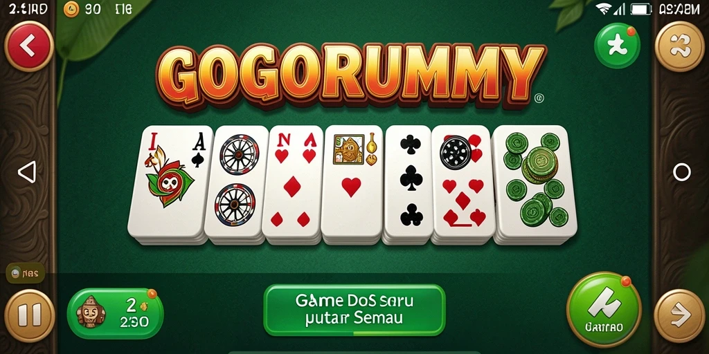 Screenshot gameplay GOGORUMMY yang menampilkan aksi domino yang seru.