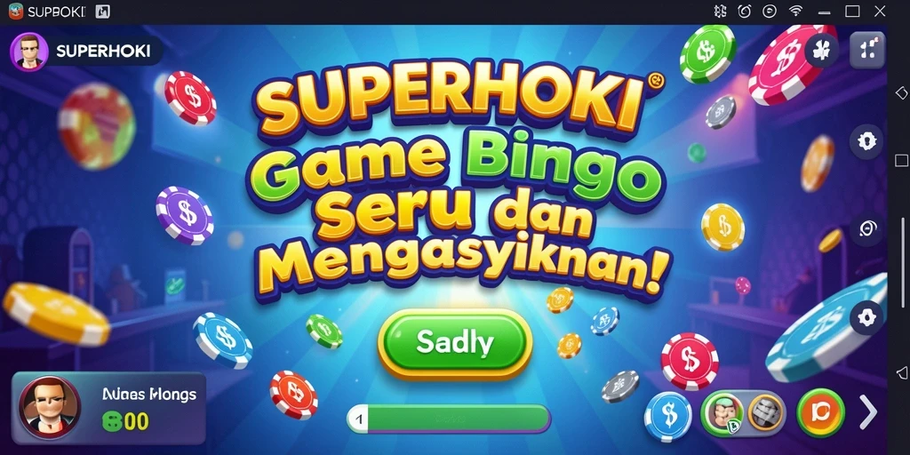 Tampilan menarik dari gameplay Bingo SUPERHOKI.