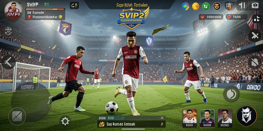 Tampilan mendebarkan dari gameplay sepak bola di SVIP2.